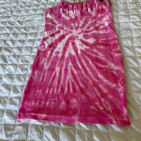 Forever 21 Pink Tie-Dye Ribbed Babydoll Mini Dress - Picture 4 of 8